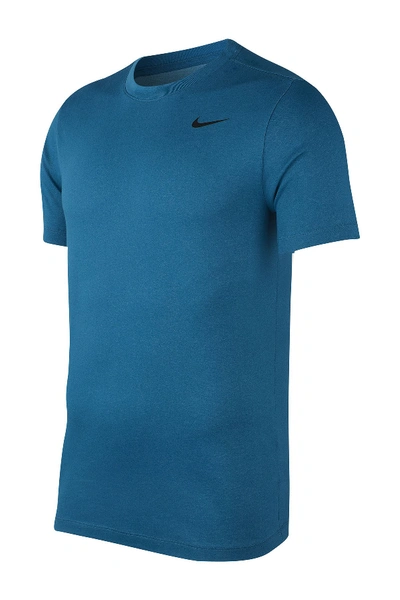 Shop Nike Dfc Solid Crew Dry Tee In 301 Grn Abyss/lt Blu Fury/blk
