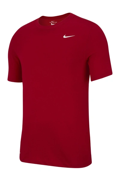 Shop Nike Dri-fit Crew Training T-shirt In 687 Gymred/white