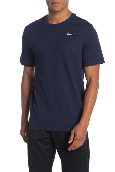 Shop Nike Dri-fit Training T-shirt In 451 Obsidian/matte Silver