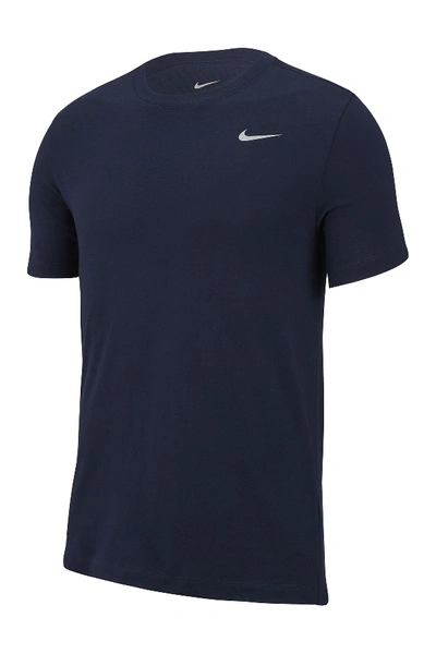 Shop Nike Dri-fit Training T-shirt In 451 Obsidian/matte Silver