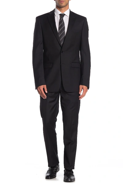 Shop Calvin Klein Slim Fit Solid Wool Blend Suit Separates Pants In Black