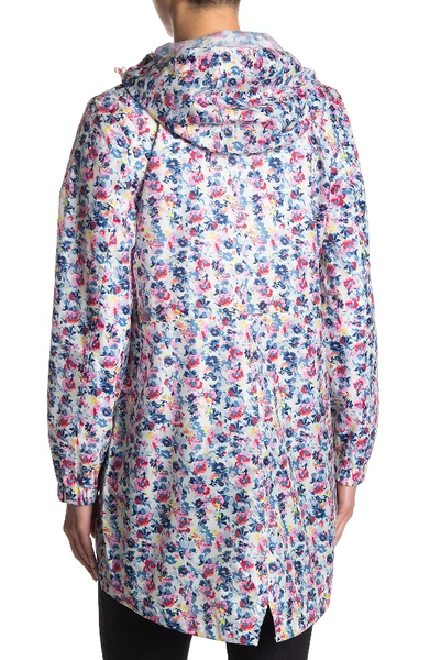 Shop Joules Right As Rain Packable Print Hooded Raincoat In Crmgdty