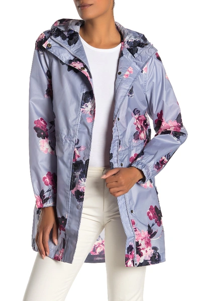 Shop Joules Right As Rain Packable Print Hooded Raincoat In Dskgwfl