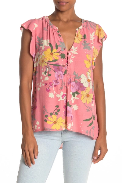 Shop Sanctuary Paloma Floral Printed Top In Garden Grl