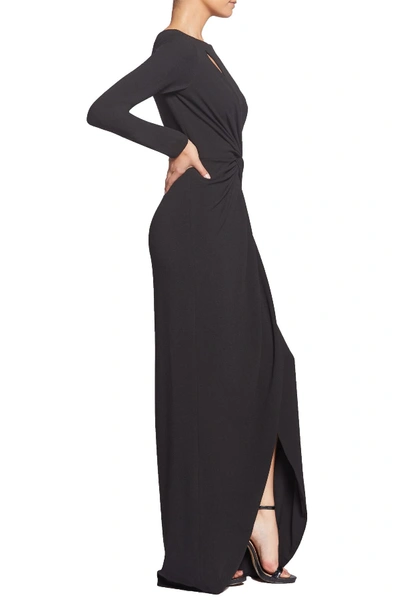 Shop Dress The Population Naomi Twisted Gown In Black