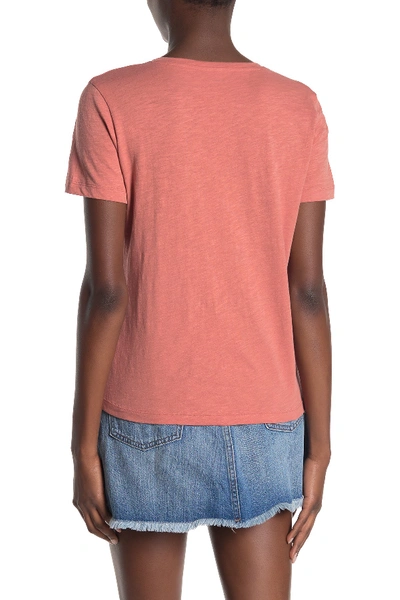 Shop Madewell V-neck Short Sleeve T-shirt In Rosewood Pink