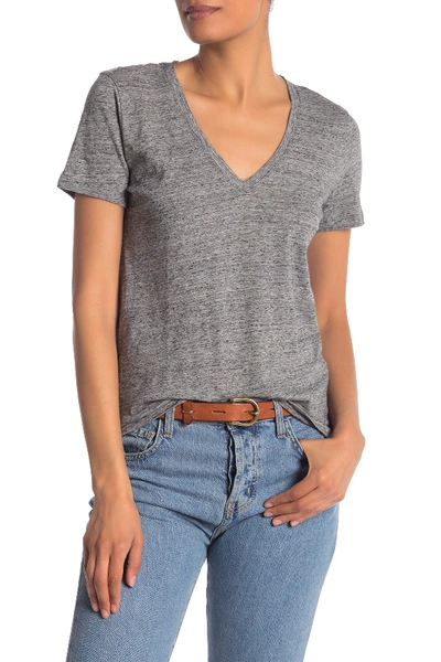 Shop Madewell V-neck Short Sleeve T-shirt In Heather Pewter