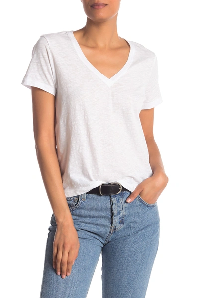 Shop Madewell V-neck Short Sleeve T-shirt In Optic White