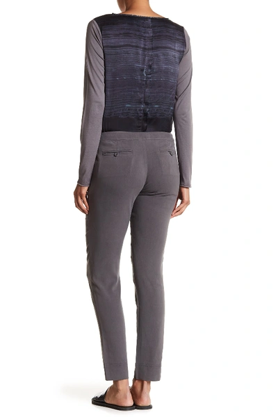 Shop Go By Go Silk Slim Silk Blend Stretch Pants In Charcoal
