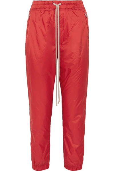 Shop Rick Owens Nylon Track Pants In Red