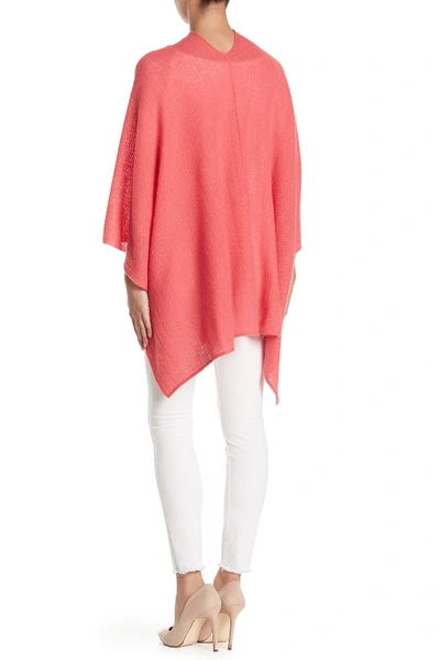 Shop Portolano Lightweight Lambswool Cowl Neck Poncho In Flamingo Pink 443