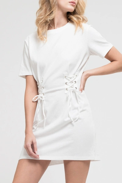 Shop Blu Pepper Corset Knit Dress In White