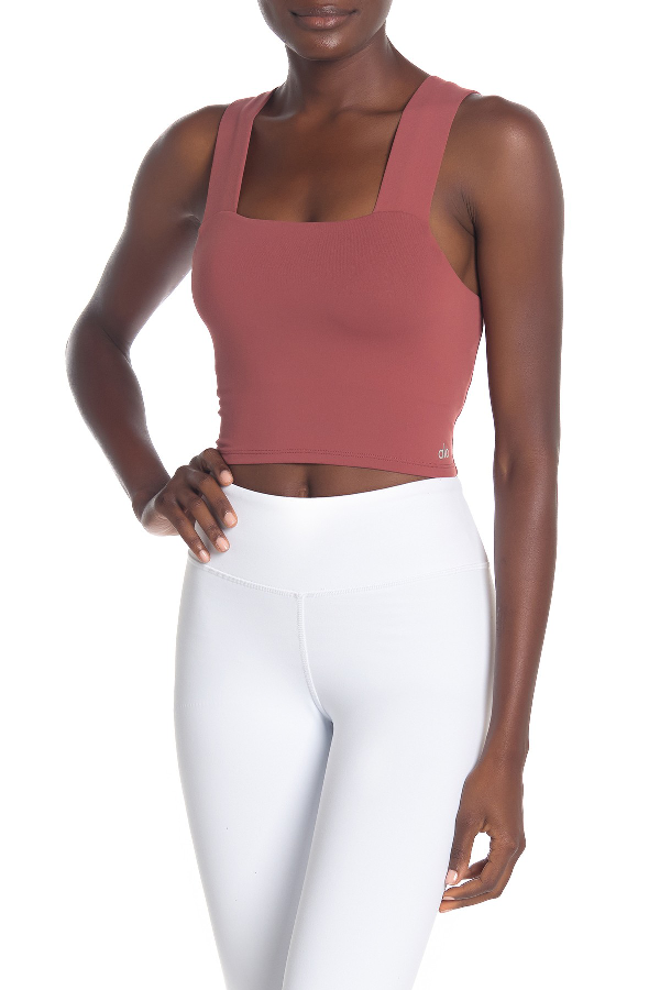 alo binded wide strap crop tank