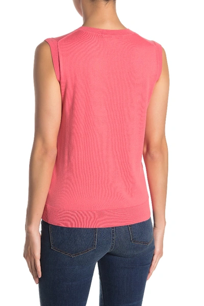 Shop J Crew Crew Neck Knit Shell In Coral Rose