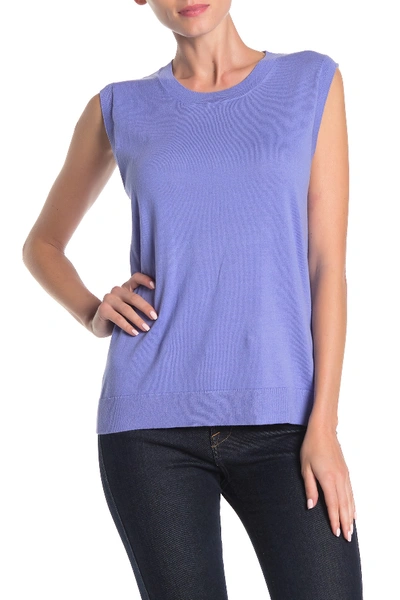 Shop J Crew Crew Neck Knit Tank Top In Fresh Orchid