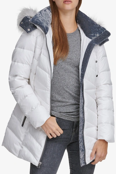 Shop Marc New York Shirley Faux Fur Hood Parka In White