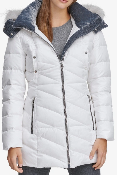 Shop Marc New York Shirley Faux Fur Hood Parka In White