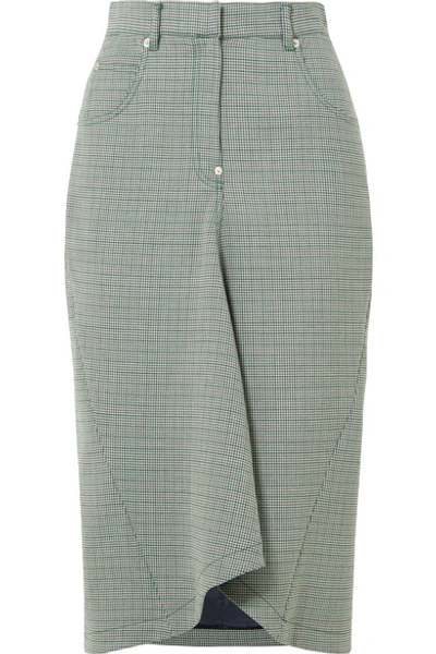 Shop Pushbutton Houndstooth Woven Midi Skirt In Gray