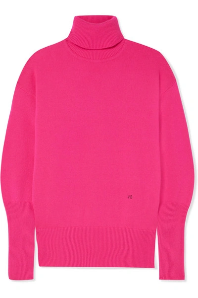 Shop Victoria Beckham Cashmere-blend Turtleneck Sweater In Fuchsia