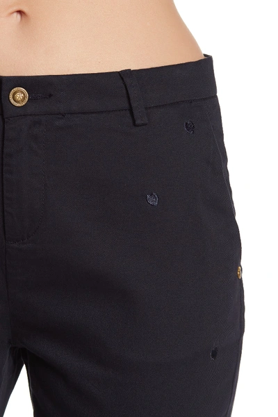 Shop Scotch & Soda Embroidered Chino Pants In Navy