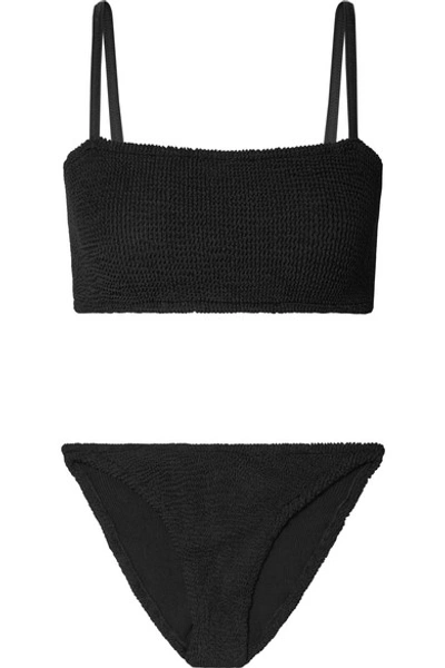 Shop Hunza G Gigi Seersucker Bikini In Black