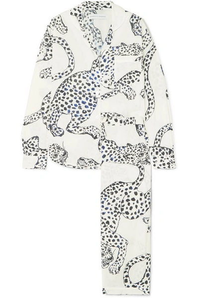 Shop Desmond & Dempsey Printed Cotton-voile Pajama Set In White