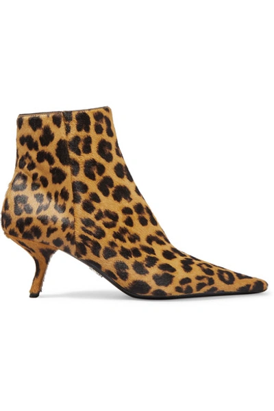 Shop Prada 65 Leopard-print Calf Hair Ankle Boots In Leopard Print