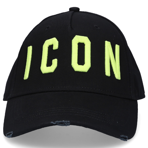 Dsquared2 Herren Snapback Cap Icon Gabardine Logo Stickerei Schwarz Neon Gelb Modesens