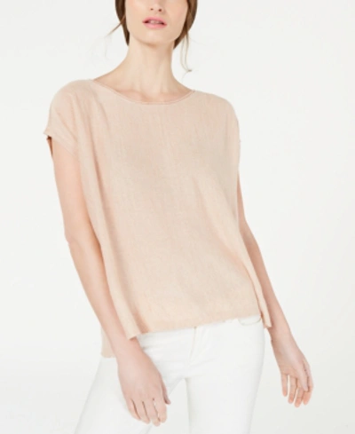 Shop Eileen Fisher Organic Linen Top In Dune