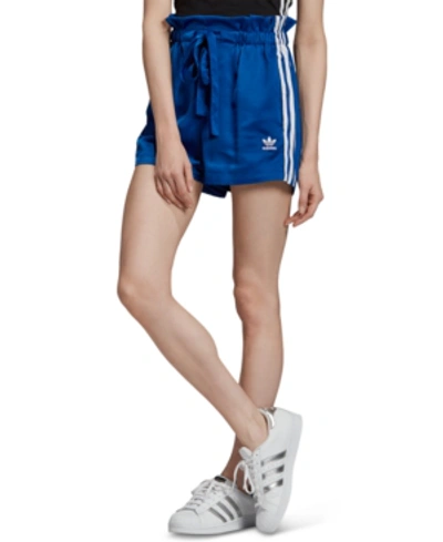 Adidas Originals Bellista Satin Shorts In Blue | ModeSens