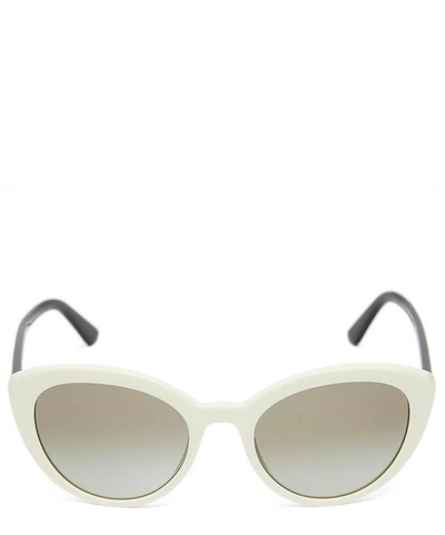 Shop Prada Oversized Retro Acetate Sunglasses In Cream