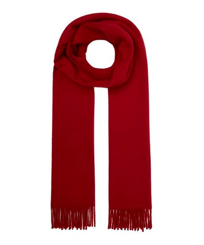 Shop Johnstons Of Elgin Extra Fine Merino Wool Scarf In Red