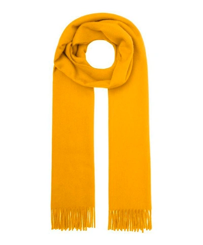 Shop Johnstons Of Elgin Extra Fine Merino Wool Scarf In Yellow