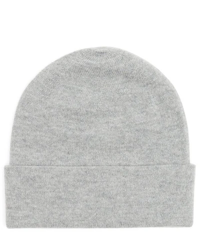 Shop Johnstons Of Elgin Cashmere Beanie Hat In Grey