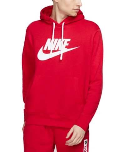 Shop Nike Men's Sportswear Club Fleece Hoodie In U Red