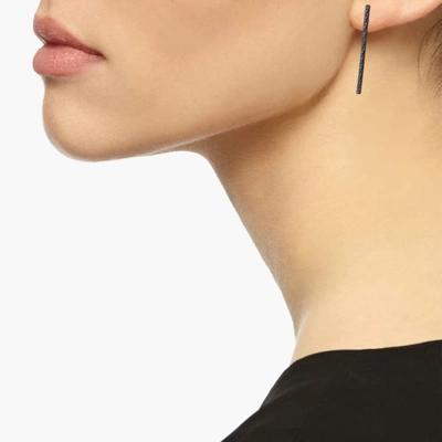 Shop Myia Bonner Long Black Faceted Bar Stud Earrings
