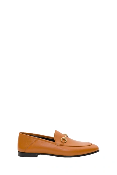 Shop Gucci Brixton Leather Horsebit Loafer In Beige