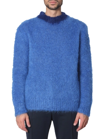 Shop Marni Crew Neck Sweater In Blu
