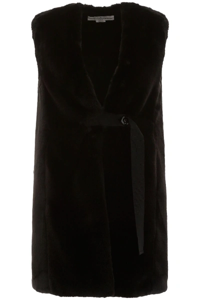 Shop Golden Goose Faux Fur Vest In Black (black)