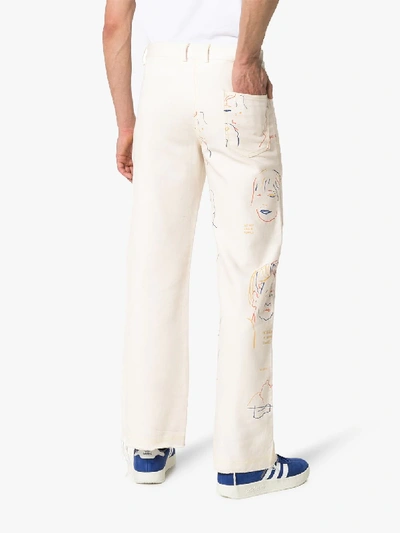 Shop Bethany Williams Portrait Print Straight Leg Jeans In Neutrals