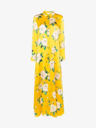 Shop We Are Leone Floral Shirt Style Maxi Dress In 108 - Multicoloured