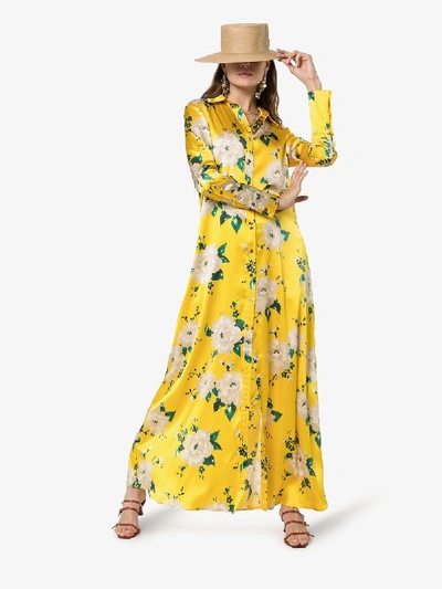 Shop We Are Leone Floral Shirt Style Maxi Dress In 108 - Multicoloured