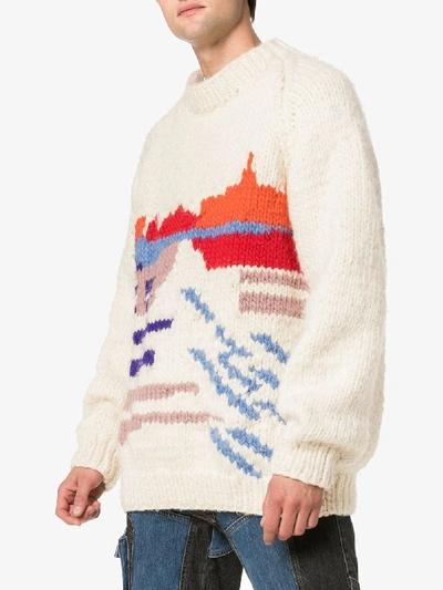 Shop Bethany Williams Intarsia Knit Sweater In White