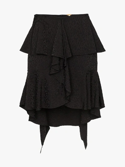 Shop Johanna Ortiz Nonsense Moments Ruffle Jacquard Mini Skirt In 101 - Black