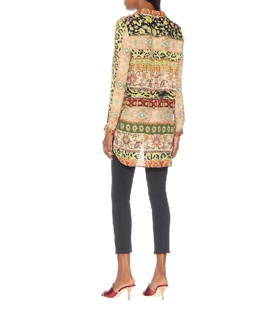 Shop Etro Printed Silk Blouse In Green