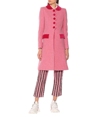 Shop Marc Jacobs The Sunday Best Wool Coat In Pink