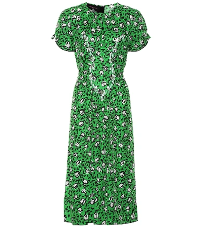 Marc Jacobs The Sofia Loves The 40s Silk Midi Dress In Green