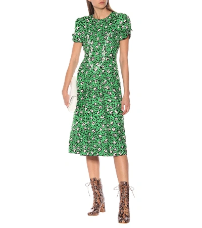 Marc Jacobs The Sofia Loves The 40s Silk Midi Dress In Green