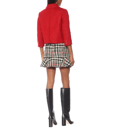 Shop Red Valentino Wool-blend Jacket In Red