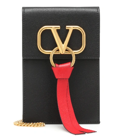 Shop Valentino Vring Leather Iphone X Case In Black